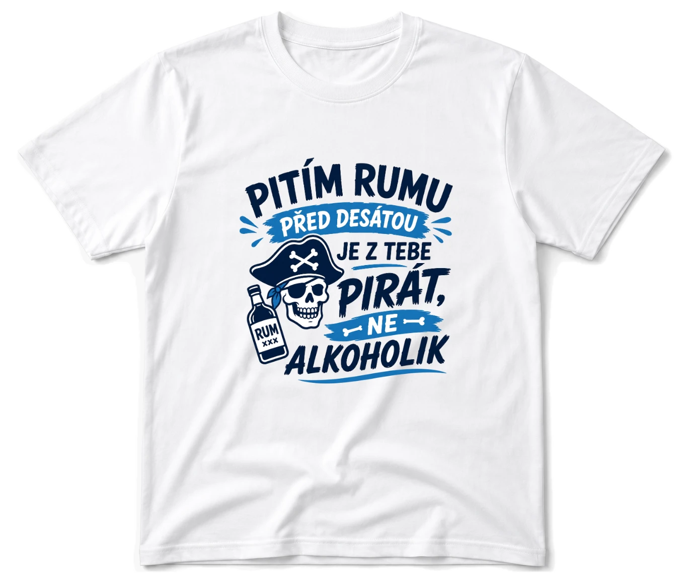 Vodácké tričko Pitím rumu blue & white