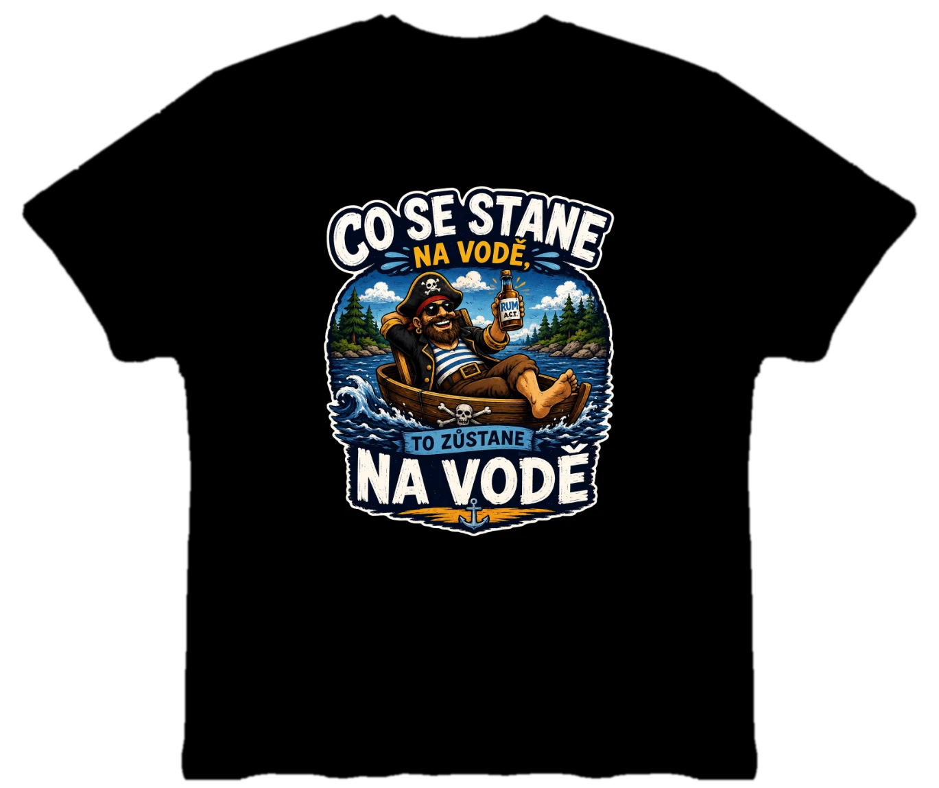 Vodácké tričko co se stane na vodě Pirát