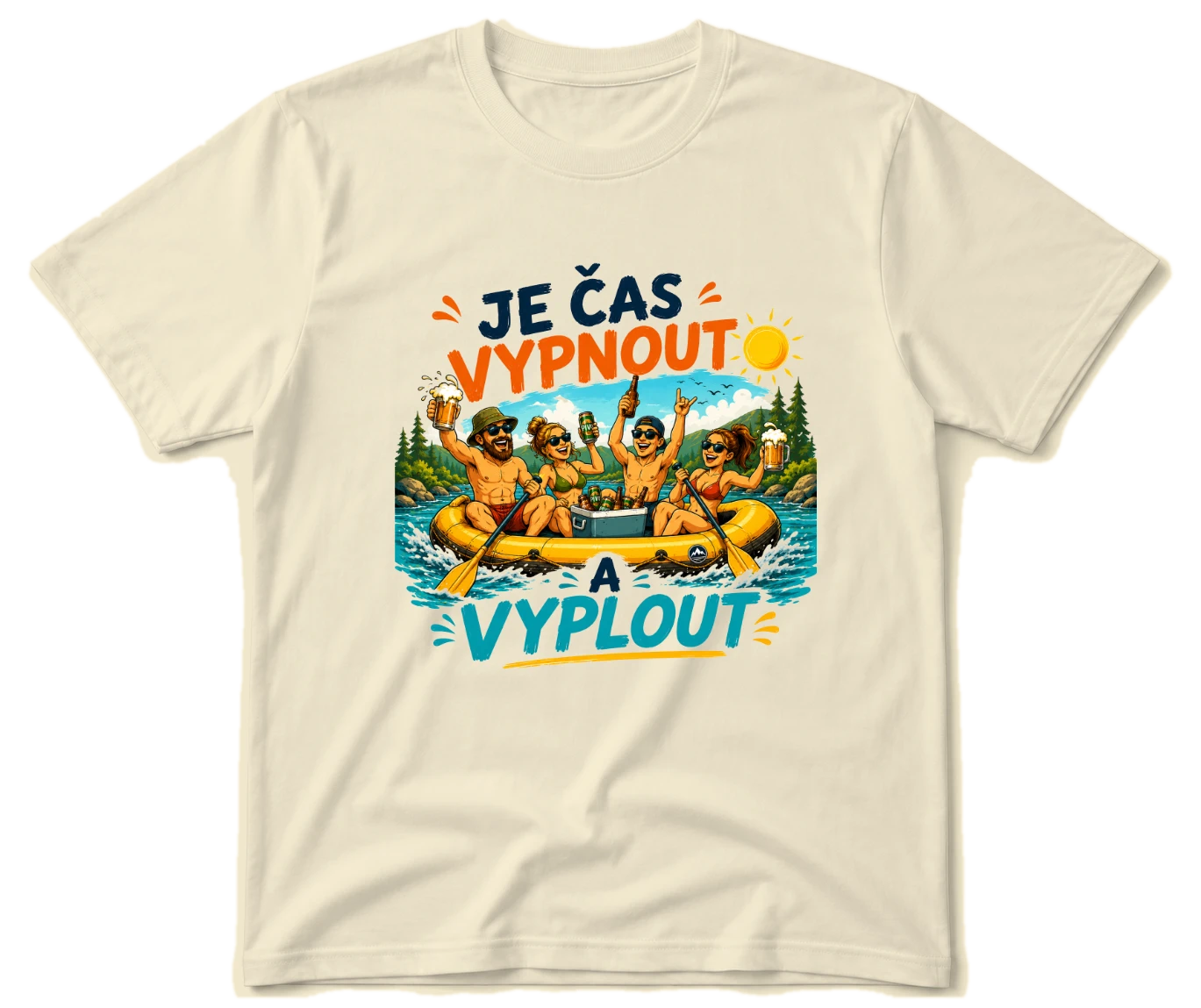 Vodácké tričko - Je čas vypnout a vyplout